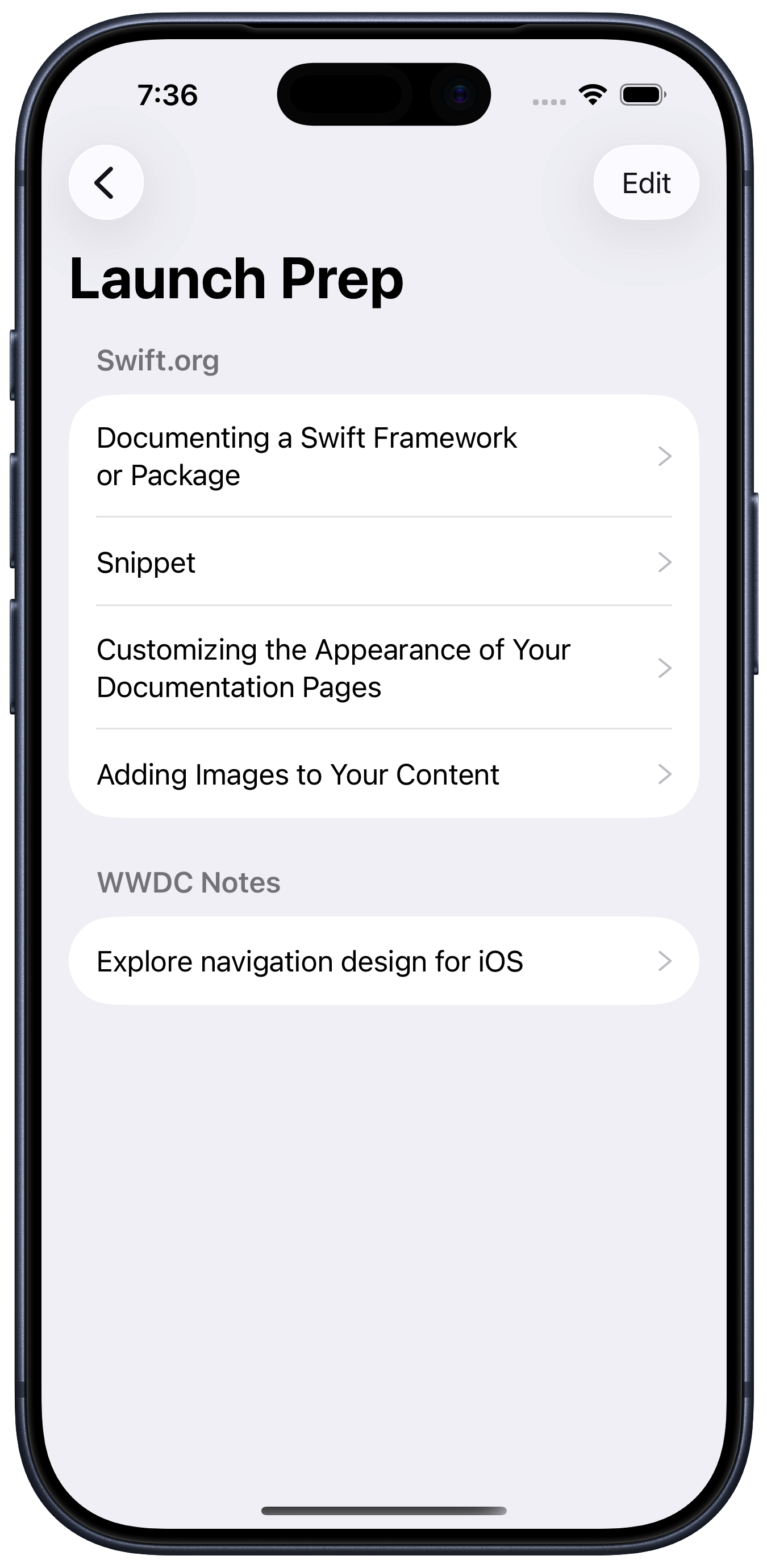 Bookmark collections in DocB